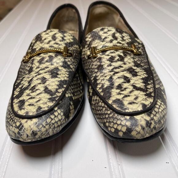 Sam Edelman Lior Womens 7.5 Croc Embossed Leather Horsebit Loafer Slip On Flats - Picture 6 of 8